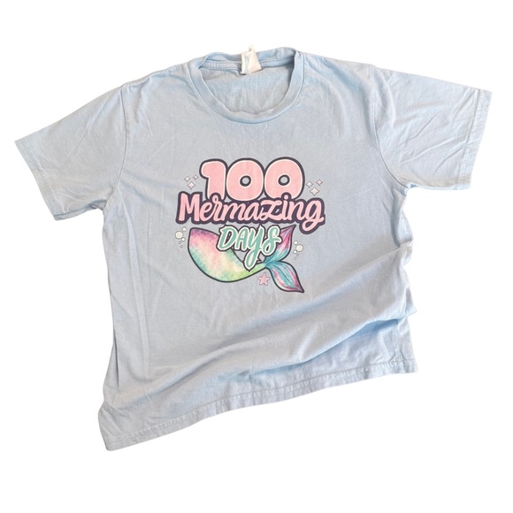 Other - 100th Day of School - Mermazing Days Kids Tee - Light Blue